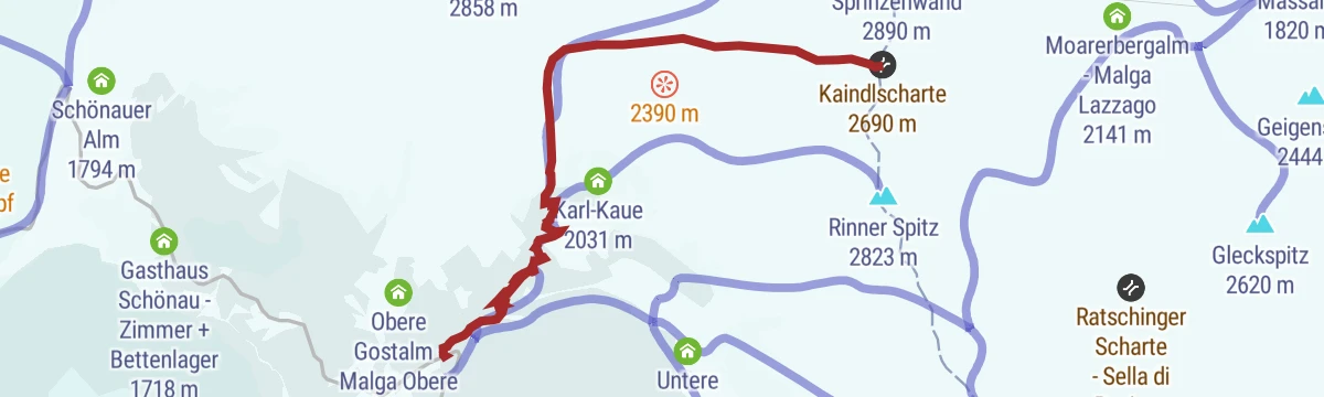 Route map: Escursione sci-alpinistica sul giogo Kaindl(2700 m)